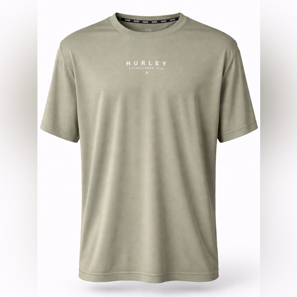 Hurley Mesh Performance Tee | Olive Green Athletic Workout Shirt L